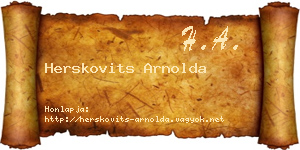 Herskovits Arnolda névjegykártya